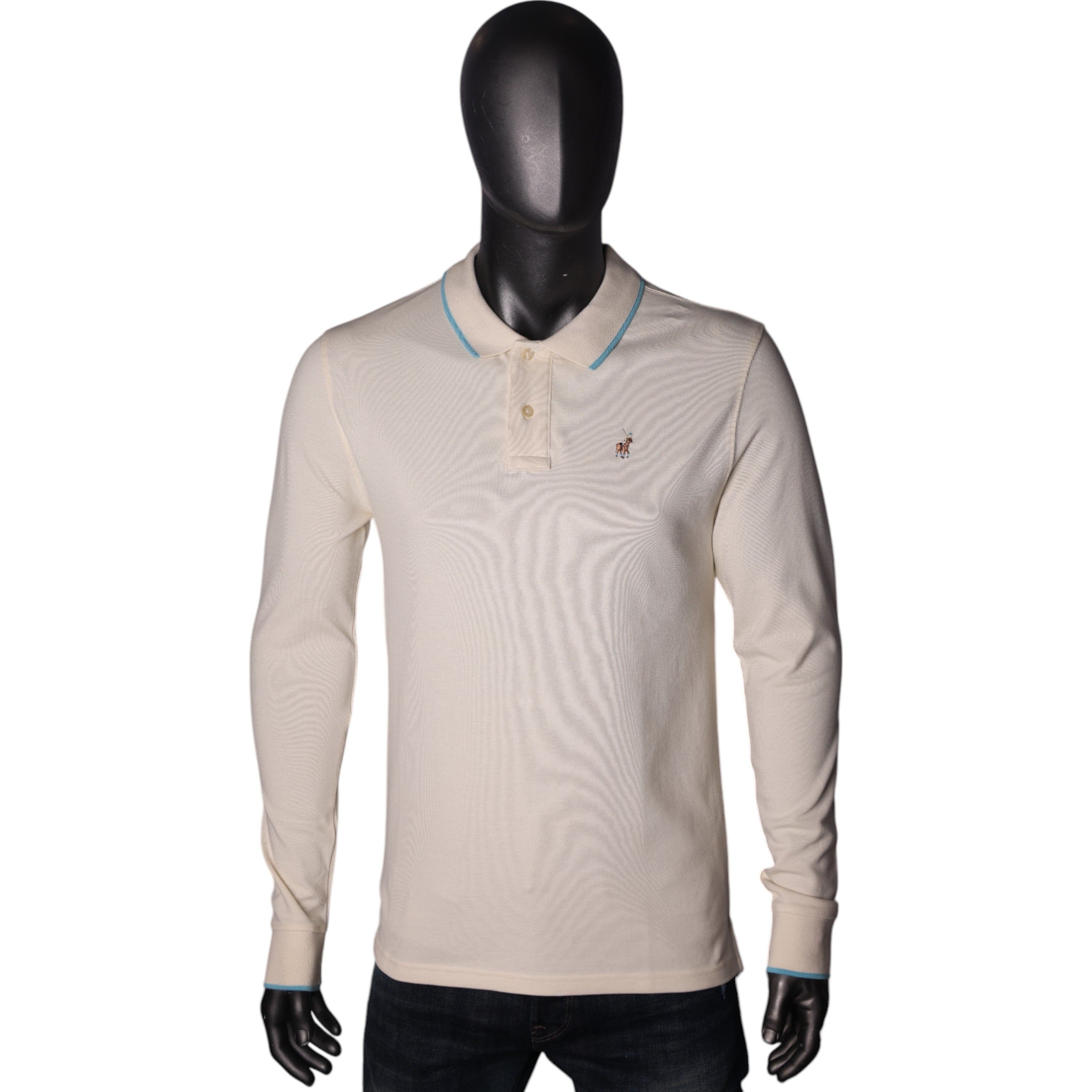 Polo Golfer Pique Long Sleeve White